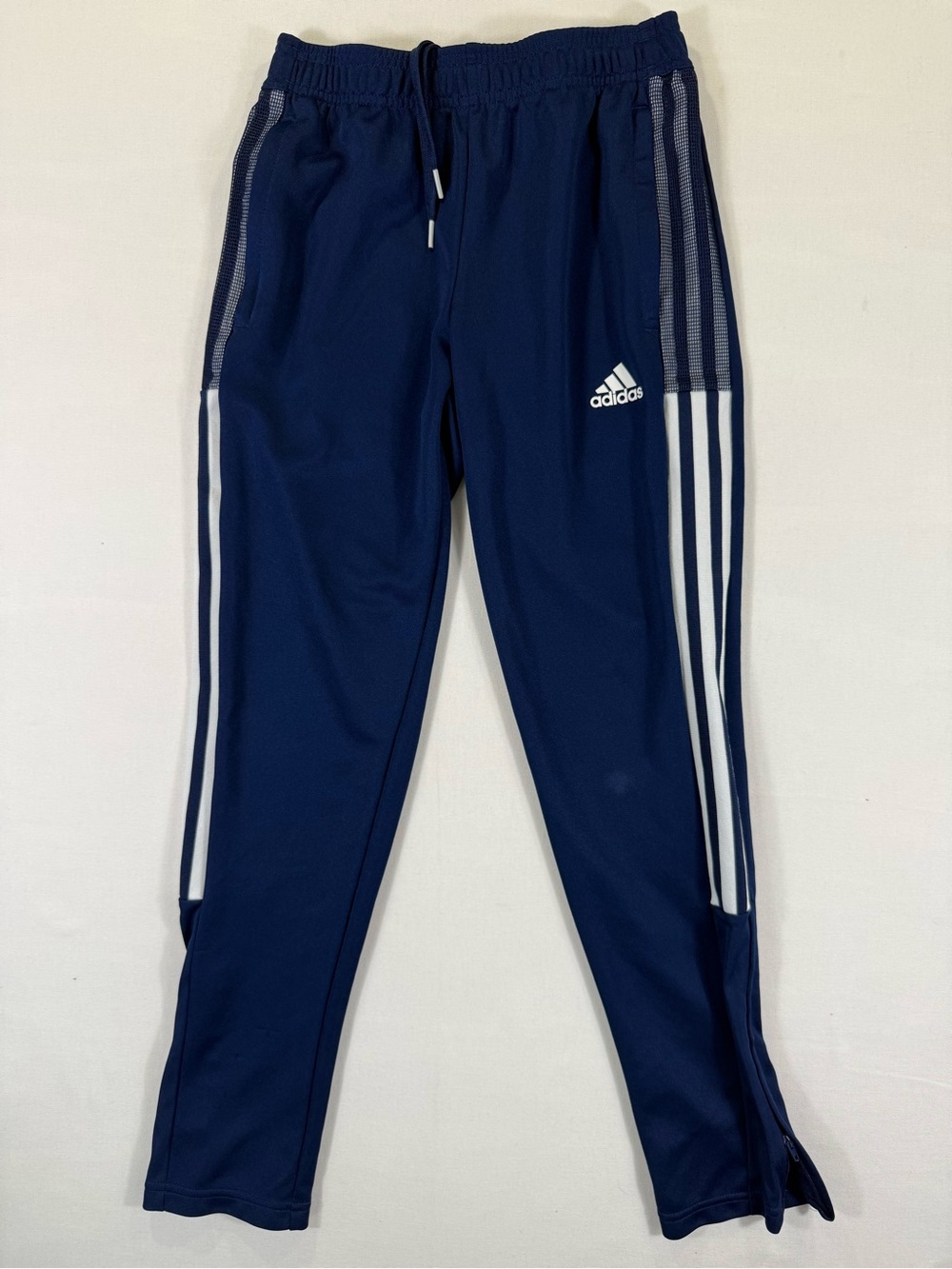 adidas Navy Joggers with White Triple Stripes